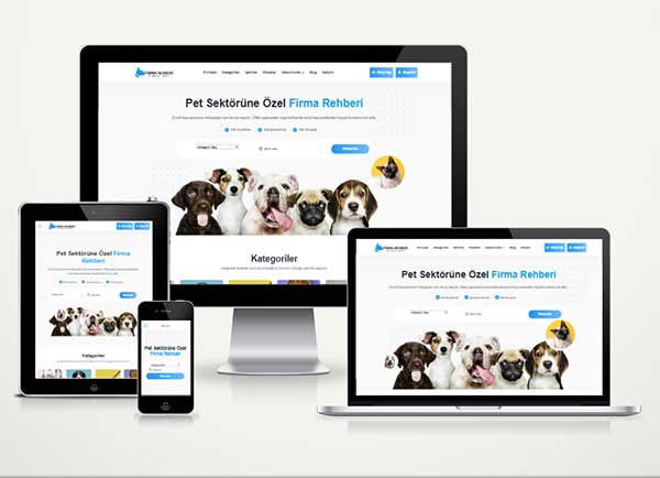 Pet Sektörü Firma Rehberi Web Sitesi Paketi
